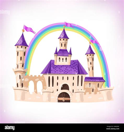 Fairytale Castle Cartoon Castle Fantasy Fairy Tale Palace With