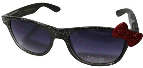 sanrio hello kitty shiny glitter style designer inspired wayfarer sunglasses black frame w