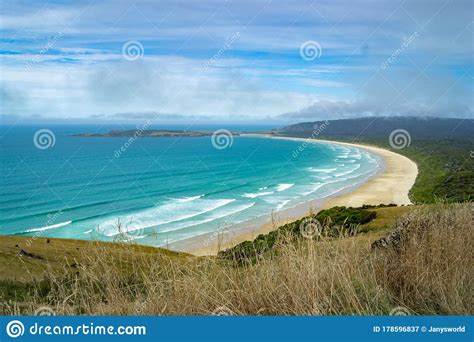 White Sandy Beaches Of South Island New Zealand Stock Image Image Of