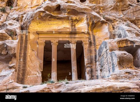 Nabataean Delubrum Of The Siq Al Barid Little Petra In Jordan Stock