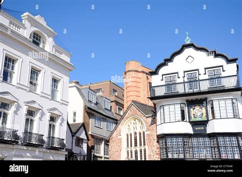 Cathedral Yard Exeter Devon Stock Photo Alamy