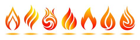 Set Logo Fire Vector Illustration For Design For Stock Stock