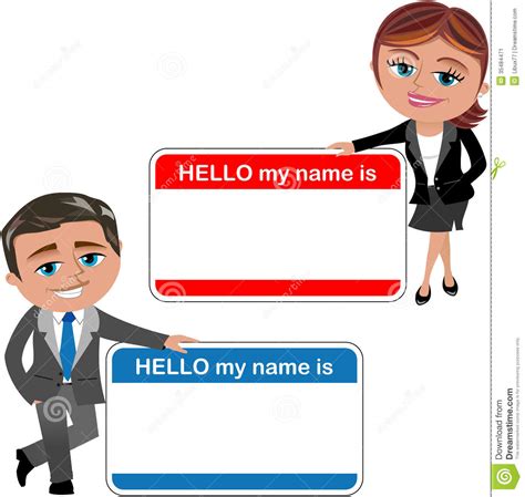 Business Woman And Man Introducing Theirself Stock Vector ...