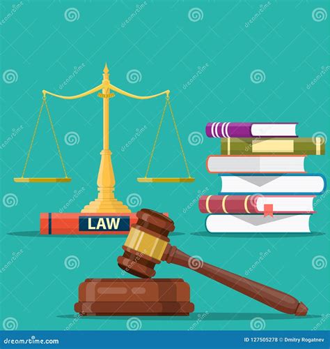 Justice Scales And Wooden Judge Gavel Stock Vector Illustration Of