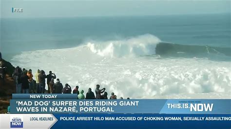 veteran brazilian surfer dies in giant waves off portugal youtube