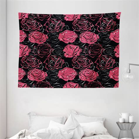 Floral Tapestry Ombre Style Flourishing Rose Blooms Artistic