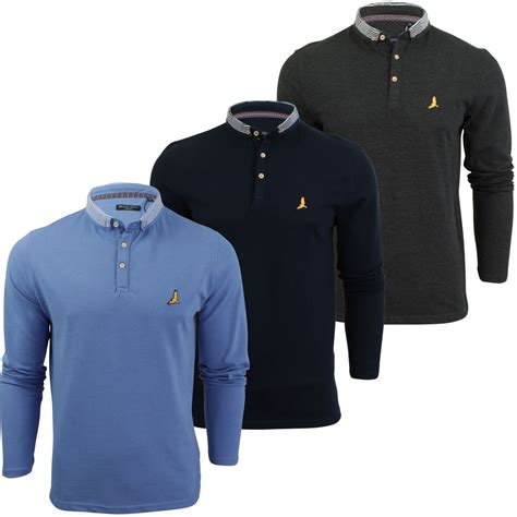 Mens Brave Soul Mens Long Sleeve Polo Shirt Casual Golf Top Hatter Ebay