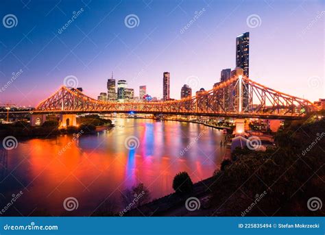 Brisbane S Iconic Story Bridge And City Buildings Stock Photo Image