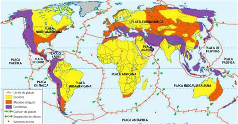 Mundo Mapa Mundi Tectonismo Placas Tectonicas Vulcoes Terremotos Images
