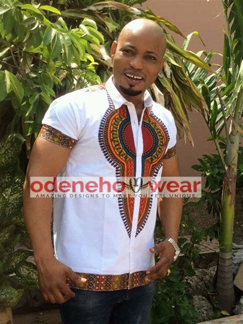 Odeneho Wear Mens White Polished Cotton Top With Dashiki African