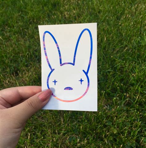 Bad Bunny Holographic Vinyl Decal Permanent And Removable Etsy