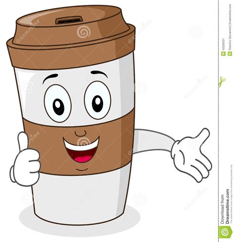 Paper Coffee Cup With Thumbs Up Stock Vector Image 42200231