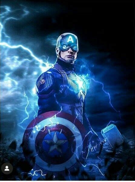 Captain America With Shield And Thor Hammer Mjölnir Marvel