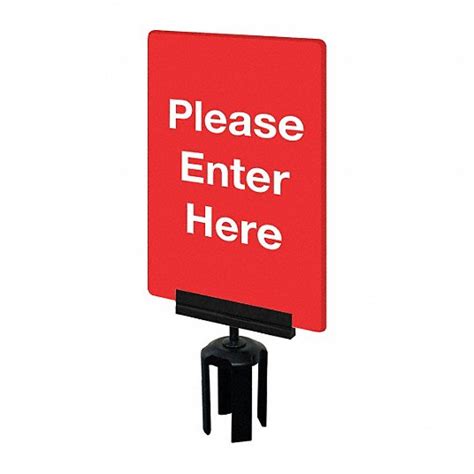 Tensabarrier Red Please Enter Here Message Acrylic Sign 3yhg5s01