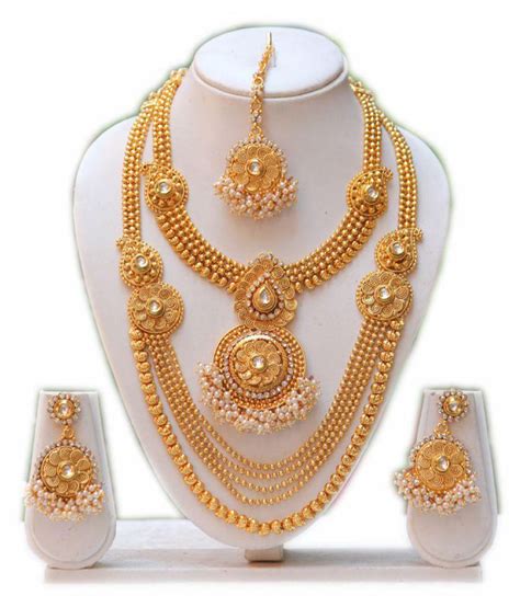 Swarajshop Gold Plated Golden Necklace Sets Buy Swarajshop Gold