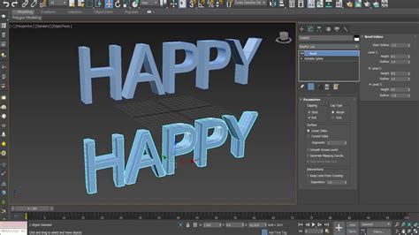 3ds Max Modeling Tutorial Build The 3d Text Design Bevel And Extrude