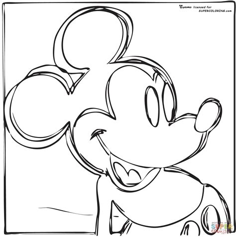 Desenho De Mickey Mouse Por Andy Warhol Para Colorir Desenhos Para