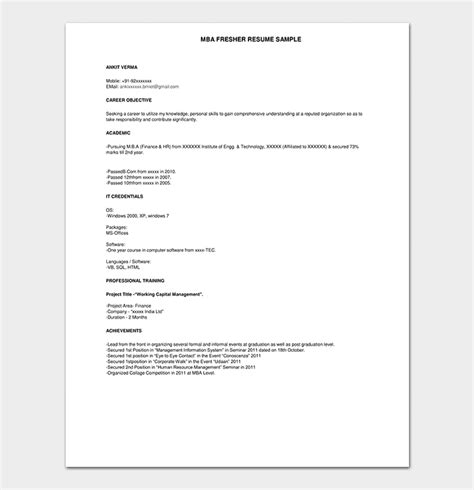 Tips and samples for fresher. Professional Fresher Resume Template - 9+ Free Samples ...
