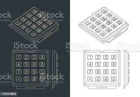 Numeric Keypad 16 Keys Drawing Stock Illustration Download Image Now