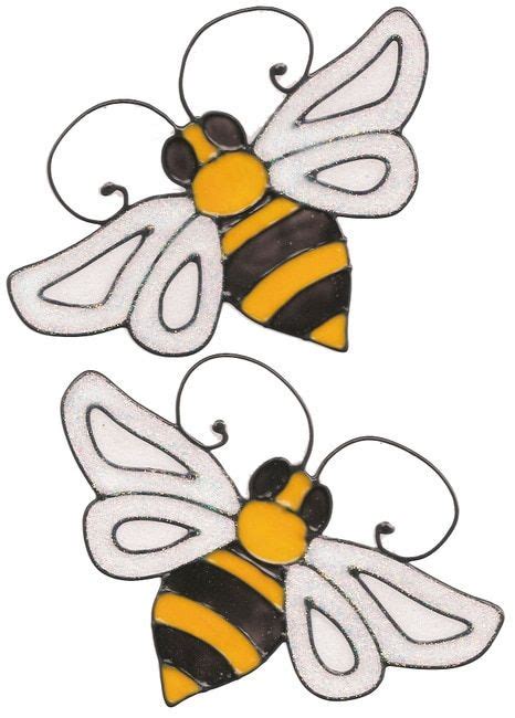 Faux Stained Glass Window Clings 4pkg Flying Bees Faux Stained