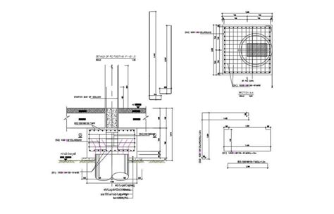 Cad Drawings Details Of Foundation Footing Structure Dwg File Cadbull