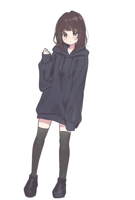 70 Cute Anime Girl Black Hoodie Zflas