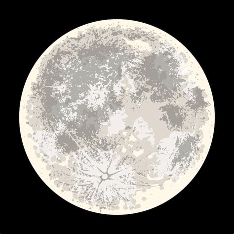 Premium Vector Realistic Full Moon Vector Illustration