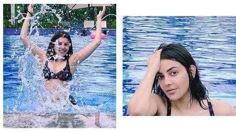 kajal aggarwal shared photos in black bikini actress look goes viral photos काजल अग्रवाल ने