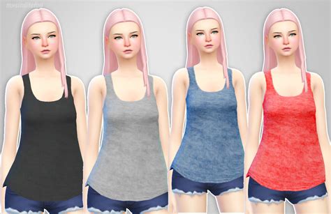 Maxis Match Cc For The Sims 4 • Mysimlifefou Loose And Comfortable Tank