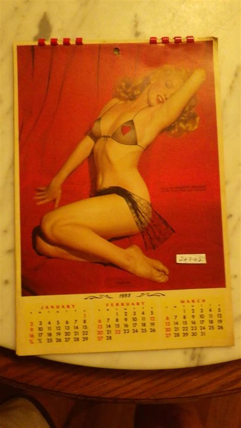 1955 DELICIOUS Marilyn Monroe NUDE GOLDEN DREAMS Calendar WITH RED