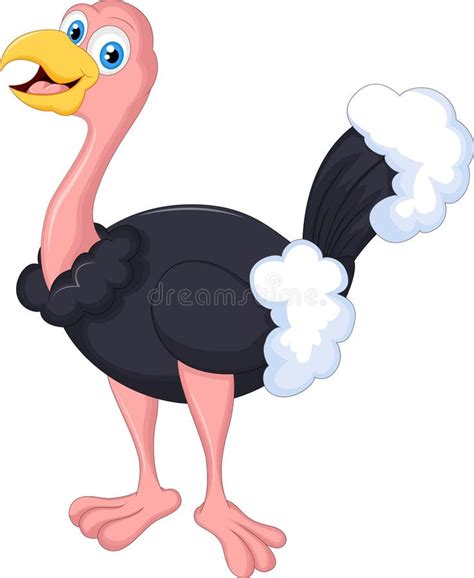 Cute Ostrich Cartoon Stock Vector Illustration Of Avian 30939599