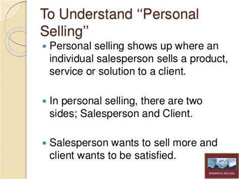 Example Of Personal Selling Ppt Scope And Significance Of Personal