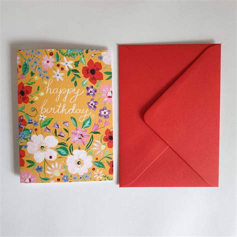 Happy Birthday Flower Card By Katie Whitton Design