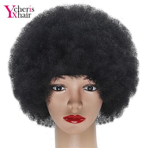 yxcherishair synthetic bouncy curly wig short afro kinky curly high temperature fiber wig for