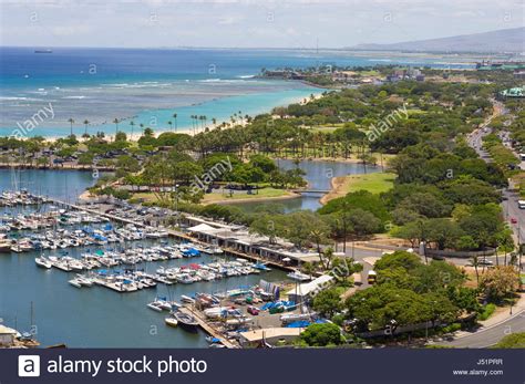 Waikiki Yacht Club And Ala Moana Beach Park Honolulu Oahu Hawaii