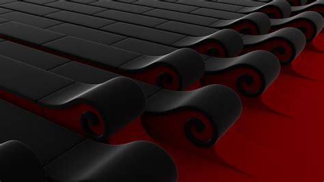 Abstract 3d Black And Red Waves Wallpaper Download 3840x2160