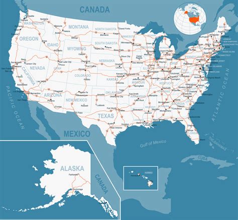 Road Map Of Usa Map Of North America Printable Maps Online