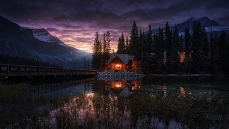 Hd Wallpaper Tree British Columbia Yoho National Park Reflected