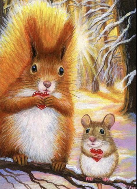 Pin By Sherry Rymer On Animais Cute Animals Winter Forest Painting
