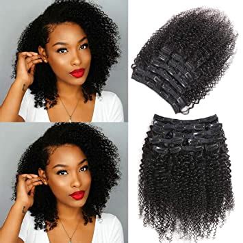 Amazon Com Urbeauty Afro Kinky Curly Clip In Human Hair Extensions