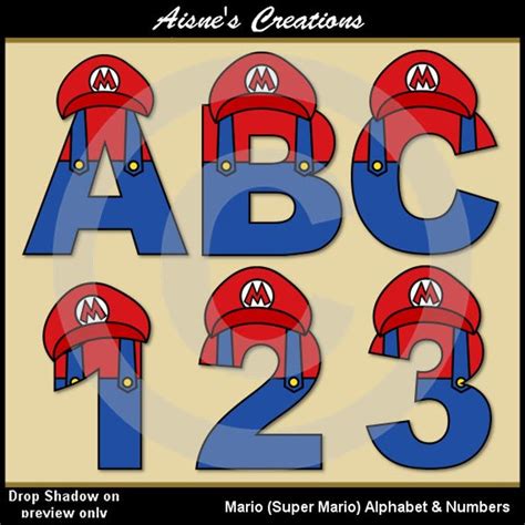 Mario Super Mario Brothers Alphabet Letters And Numbers Clip Etsy
