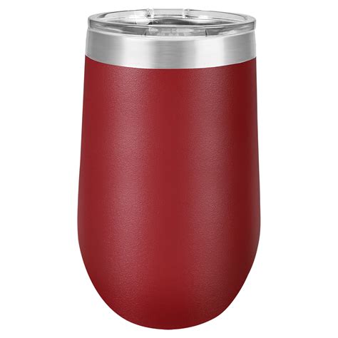 16 Oz Blank Stainless Steel Insulated Stemless Wine Tumbler With Lid