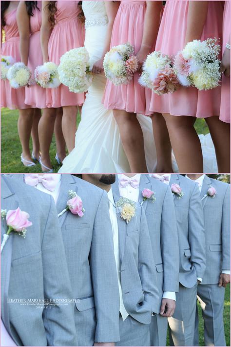 Pin By Kyla Branch On Wedding Pink Grey Wedding Wedding Party Poses