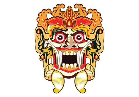 Kepala Singa Animasi Bali Vector Barong Mask Vecteezy Edit Getdrawings