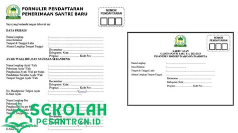 Contoh Formulir Pendaftaran Pesantren Santri Baru Doc Pdf