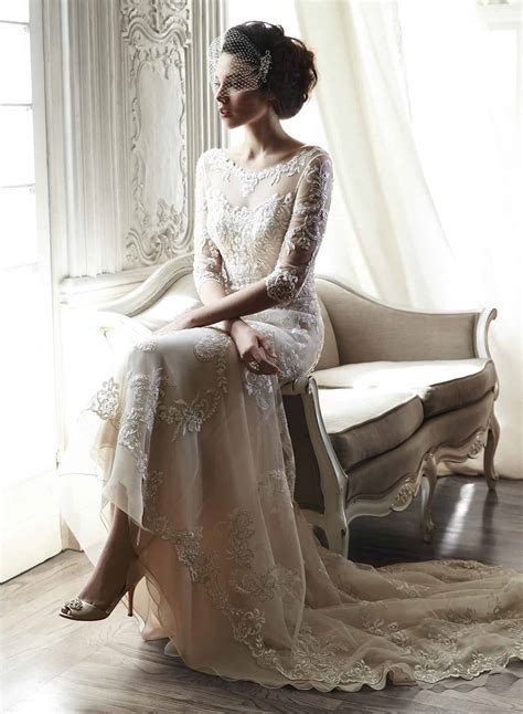 2015 Trend Nude Lace Wedding Dresses Savvy Bridal