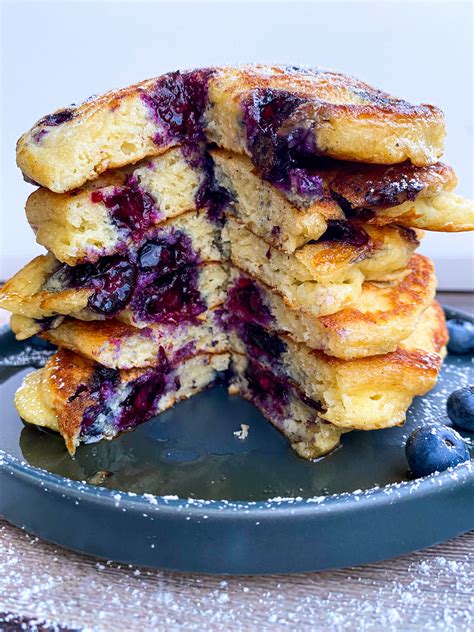 Fluffy Blueberry Pancakes Recipe Minutes Tastefully Grace