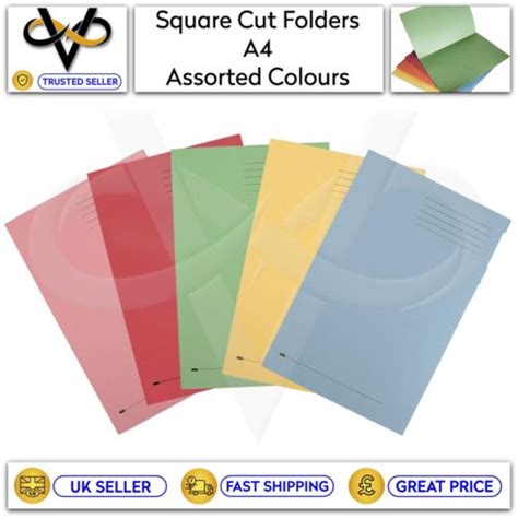 Square Cut Manilla Folders A4 Assorted Colours Schooloffice Filing