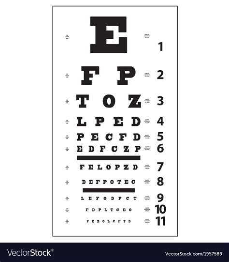 Eye Test Chart Royalty Free Vector Image Vectorstock Vrogue Co
