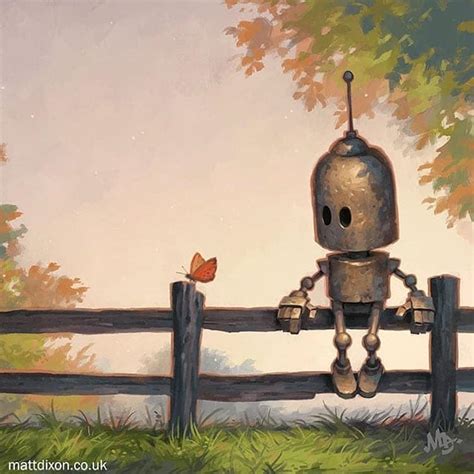 Endearing Illustrations Of Solitary Robots Invite You To Finish Their